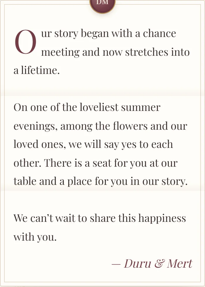 The message in the invitation as a sealed letter
