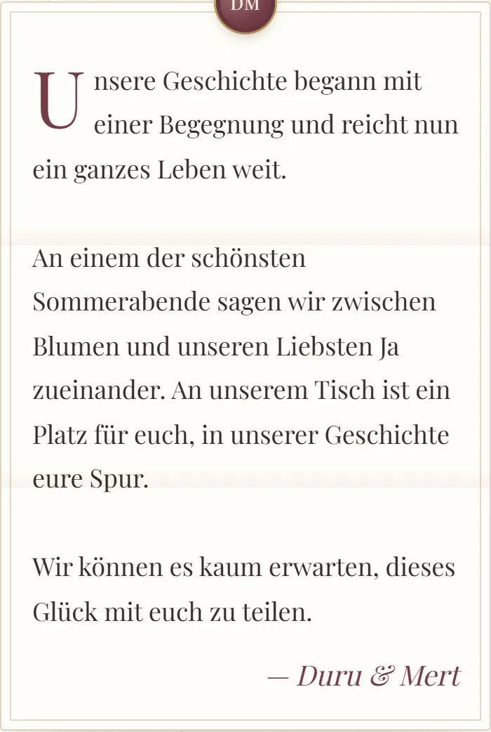 Die Nachricht in der Einladung als versiegelter Brief